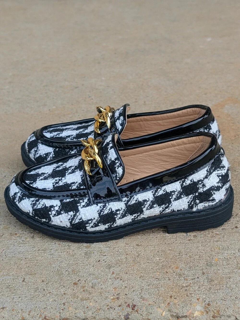 Atalina Houndstooth Loafers Child Size 9W